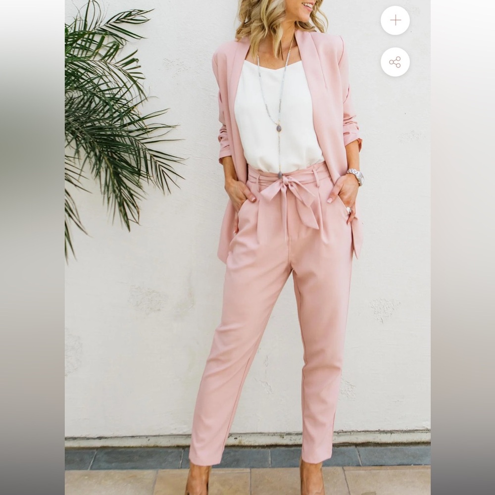Pink Blazer and Pants 2 Piece Set